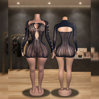 W.E. Ensemble robe ou combinaison en résille et châle avec nœuds, tenue de danse de salon en strass, spandex/nylon