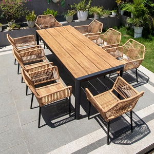 Juego de muebles de jardín popular 2024, <span class=keywords><strong>bistro</strong></span>, patio trasero, restaurante, patio, mesa de comedor, sillas y mesas de fiesta en el jardín de aluminio - Product Image 4