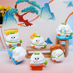 Yu Mo Happy Duck Blind Box Resin Figurines 6pcs Set Cute Animal Crossing Collectible Toys Desktop Ornaments Gift - Product Image 2