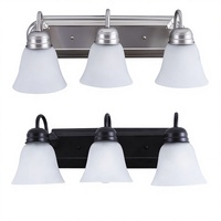 Lampe murale moderne minimaliste à trois têtes Warbit 20 pouces, installation murale, ampoule A19, éclairage LED pour miroir de salle de bain