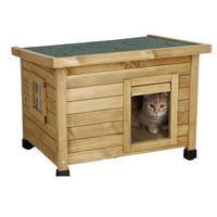 Abri pour animaux de compagnie en gros, maison extérieure pour chat avec toit en bitume et pieds réglables pour jardin ou véranda