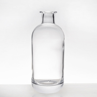 Bouteille en verre vide personnalisée de luxe pour spiritueux 700ml 750ml 375ml, emballage carré transparent pour Tequila et Whisky