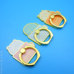 Sumikko Gurashi Phone <b>Ring</b> Holder Gold Alloy Cartoon Design Desktop Stand Manual <b>Clip</b> General Use - Product Image 2