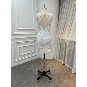 <span class=keywords><strong>Vestido</strong></span> de Novia <span class=keywords><strong>Civil</strong></span> Elegante con Apliques, Estilo Princesa, Espalda Descubierta, Blanco, <span class=keywords><strong>Corto</strong></span>, Tipo Sirena, con Cola Desmontable - Product Image 6