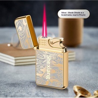 Briquet Métal Innovant 2026 Coupe-Vent avec Sangle, Design Étincelant Rouge, Rechargeable, Idéal Cadeau