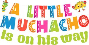Decoraciones para Baby Shower de Fiesta Mexicana, Banner 'Un Pequeño Muchacho Está en Camino' para Niños, Artículos para Fiesta de Cactus, Tacos y Cinco de Mayo - Product Image 2