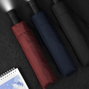 Parapluie compact de 21 pouces en tissu 190T imperméable et coupe-vent, bleu, noir, <span class=keywords><strong>rouge</strong></span>, pliable automatiquement, avec poignée pivotante et lumière LED - Product Image 2