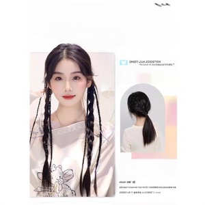Coolhair Perruque Lisse en Fibre Haute Température avec Clip Nœud Papillon Charmant, Tresses Torsadées Élégantes, Atmosphère Raffinée, Longue <span class=keywords><strong>Queue</strong></span> <span class=keywords><strong>de</strong></span> <span class=keywords><strong>Cheval</strong></span> - Product Image 4