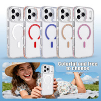 Coque de téléphone magnétique transparente 2-en-1 de luxe, anti-jaunissement, antichoc, avec cadre de protection surélevé pour objectif, protection intégrale pour iPhone 17 16 Pro Max