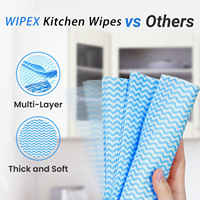 Lingettes de nettoyage non tissées réutilisables, durables et sans peluches, rouleau super pratique, chiffon de nettoyage de cuisine jetable perforé, lingettes de cuisine