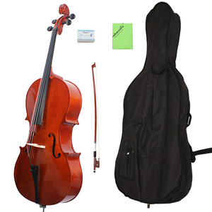 Cello acoustique Astonvilla VC-10, marque débutant, pas cher, bois massif 4/4, bois massif, couleur naturelle, noir, blanc, bleu, avec sac - Product Image 2