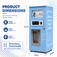 Máquina Expendedora de Agua Automática Comercial para Exteriores, 24 Horas, Sistema de Ósmosis Inversa, Estación de Llenado de Agua Potable Purificada