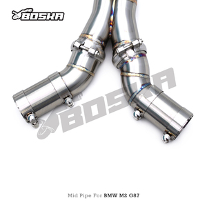 ท่อไอเสียกลาง Boska แบบเดี่ยว ความยาวเท่ากัน สำหรับ BMW M3/M4 G80/G82/G83 3.0T ปี 2021-2025 รุ่น SS304 ขนาด 3 ถึง 4 นิ้ว ท่อขนาดใหญ่ สำหรับ OPF - Product Image 6