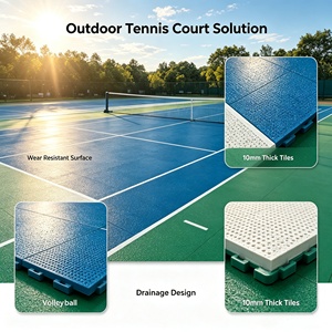 Inolp Complete Sports Court Solution Wear Resistant Recycled Speckled <b>Plastic</b> Interlocking 10mm Thick Outdoor Sports Court <b>Tiles</b> - Product Image 4