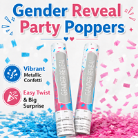 Offre Spéciale – Vente en Gros Usine – Lanceurs de Confettis Portables Bleus et Roses pour Fêtes d'Anniversaire et Révélation du Sexe