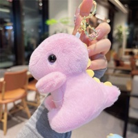 Peluche longue dinosaure rose mignonne Lisa, best-seller, 12 cm, en coton PP, pour machine à griffes, porte-clés dessin animé, pour couples