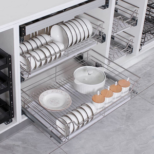 Nueva cesta de almacenamiento de verduras de <span class=keywords><strong>cocina</strong></span> de alambre de malla extraíble de alta resistencia para restaurante cajón de acero inoxidable con corredores de rodamiento de bolas - Product Image 4