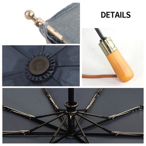 Good Quality Straight Plastic Handle Travel 3 Folding Customized Sunshade UV <b>Umbrella</b> for Rain Automatic <b>Umbrella</b> Business Gifts - Product Image 3