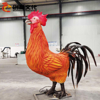 Coq robotisé à haut-parleur coloré, coq pour parc extérieur