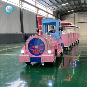 รถไฟไฟฟ้าแบบรถเข็นสำหรับใช้ในอาคาร/กลางแจ้งแผ่นโลหะไฟเบอร์กลาสสีฟ้าใช้แบตเตอรี่สำหรับสวนสนุกและห้างสรรพสินค้า - Product Image 4