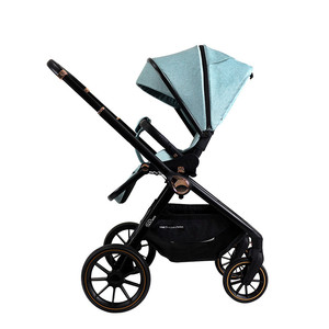Grande <span class=keywords><strong>poussette</strong></span> de luxe en PU haute vue 3 en 1 landau de luxe pour bébé - Product Image 4
