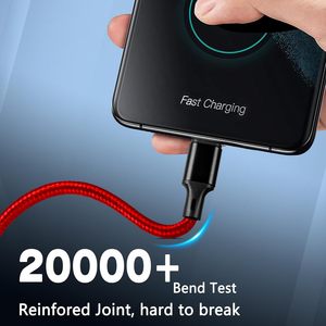 Cable de Carga Rápida con Trenzado de Nailon <span class=keywords><strong>para</strong></span> Teléfono, Compatible con Android Auto Sync, Samsung, iPhone, iPad, <span class=keywords><strong>Pixel</strong></span>, USB C - Product Image 2