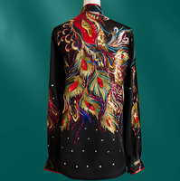 Nouvelle conception Uniforme d'arts martiaux de compétition à manches longues en imitation soie brodée