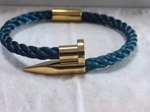 ファッションアクセサリー - ステンレス製マグネット式留め具付き編み込みナイロンロープブレスレット - 男女兼用 - Product Image 2