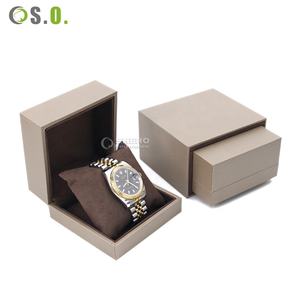 Boîte à montre en plastique imprimée de luxe haut de gamme, insert en velours de haute qualité, boîtes de présentation carrées pour montres, avec boîtes en cuir personnalisées - Product Image 1