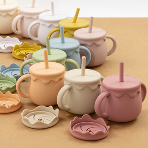 Vaso de Agua de Silicona para Bebé 2 en 1 con Contenedor para Snacks, Libre de BPA, Apto para Alimentos, Vaso para Comer y Beber para Niños Pequeños, Vajilla Infantil - Product Image 4