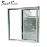 Fenêtre coulissante en aluminium à prix de gros, norme américaine, double vitrage, fenêtres et portes en aluminium