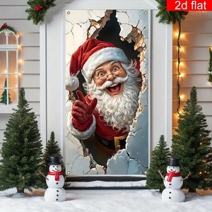 Adhesivo Decorativo de Pared 3D con Diseño de Santa Claus, Decoración Navideña de Tela No Tejida para Sala de Estar y Dormitorio - Product Image 2