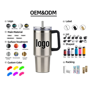 Bouteille d'eau personnalisée en acier inoxydable, <span class=keywords><strong>thermos</strong></span> isotherme OEM en acier inoxydable, vente en gros, tasse à café avec poignée - Product Image 2