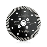 Disque de coupe diamanté étroit turbo M14 5/8''-11 à bride pour granit, marbre, béton et blocs
