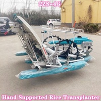 Planteur de riz de champ à haute efficacité 4 rangées de semence de riz de marche Machine transplanteuse 5 Hp ligne de production de moteur 3600 tr/min