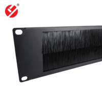 Panel Manajemen Kabel Tipe Brush 19 Inch 2U untuk Rak, Pengatur Kabel Masuk, Manajer Kabel Data Center, Kabinet Jaringan, Warna Hitam