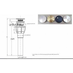 Thiết kế hiện đại vàng mạ điện phòng tắm bồn rửa <span class=keywords><strong>Stopper</strong></span> phổ đẩy pop-up cống lọc tràn cống cho rửa lưu vực - Product Image 3