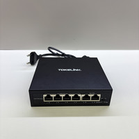 Switch PoE de 6 Puertos 10/100Mbps con 4 Puertos PoE de Largo Alcance 250m y 2 Puertos Uplink, Compatible con IEEE802.3 Af/at para Cámaras IP
