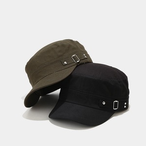 Gorra de Béisbol Versátil de Copa Plana para Hombre y Mujer, de Algodón Puro, Informal, para Exteriores, con Hebilla de Cinturón, para Primavera/Verano - Product Image 4