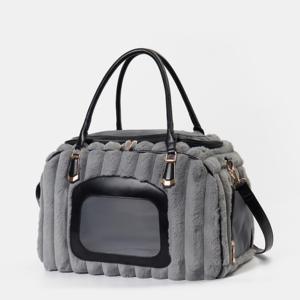 Toptan <span class=keywords><strong>Pet</strong></span> taşıma çantası peluş sıcak köpek taşıma çantaları rahat evcil taşıyıcı küçük köpek kedi için - Product Image 6