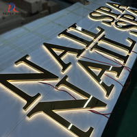 Letrero de empresa de logotipo de publicidad exterior con letras de canal de iluminación LED de acero inoxidable iluminado 3D personalizado para tienda, oficina, Parque