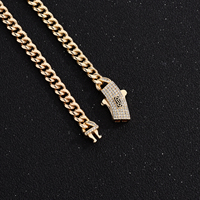 Bracelet chaîne cubaine pour homme en laiton plaqué or 14 carats avec zircon CZ, style hip-hop, idéal pour les fêtes - Vente en gros de bijoux de mode