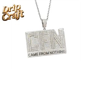 Collar con Colgante de Cadena Chapada en Oro con Diseño de Hip-Hop, para Hombre y Mujer, con Incrustaciones de Circonio, Joyería Moderna - Product Image 3