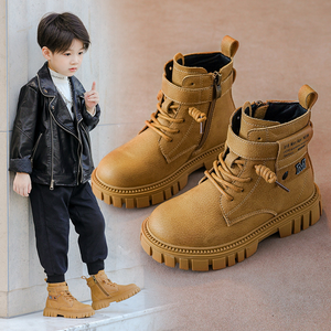 Vente chaude 2025 nouveaux enfants à la mode jaune Martin <span class=keywords><strong>bottes</strong></span> automne filles <span class=keywords><strong>bottes</strong></span> en cuir garçons mode casual <span class=keywords><strong>bottes</strong></span> de saut enfants - Product Image 1