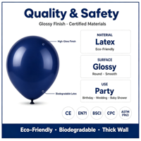 Lot de 100 ballons bleu marine de 12 pouces, idéaux pour les remises de diplômes, mariages, baby showers, anniversaires, décorations de fêtes sur le thème du baseball