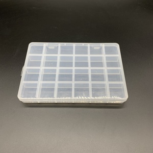 24 Divider Detachable Transparent <strong>Storage</strong> Tool case with Parts <strong>Small</strong> Plastic Compartment <strong>Boxes</strong> with <strong>Lid</strong> - Product Image 2