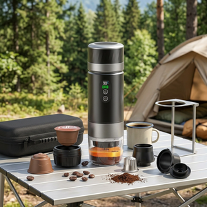 Machine à expresso portable auto-chauffante 20 bars avec étui de transport et support, écran LED, cafetière électrique pour voyage, voiture, camping-car, OEM - Product Image 1
