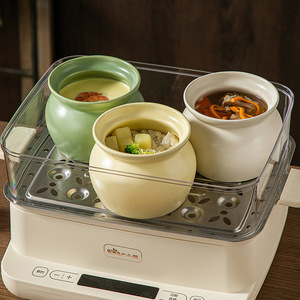 หม้อนึ่งอาหารไฟฟ้าพร้อมหม้อเซรามิกสำหรับตุ๋นซุปและนึ่งข้าวและไข่ - Product Image 1