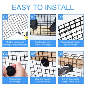 Grillage de protection anti-oiseaux pour panneaux solaires, couverture protectrice de 8 pouces en acier inoxydable avec clips - Product Image 3