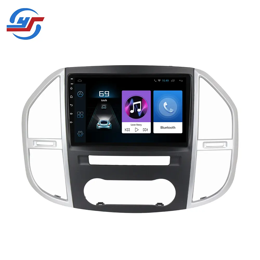 Lettore multimediale per auto da 10 "Carplay 2 Din navigazione Gps Android per Mercedes Benz Vito 3 2014 2015 2016 2017 2018 2019 2020